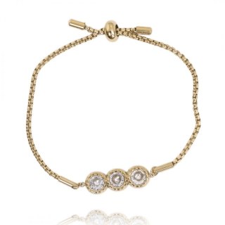 Bransoletka na rękę stal chirurgiczna pozłacana 14k złotem BST1366