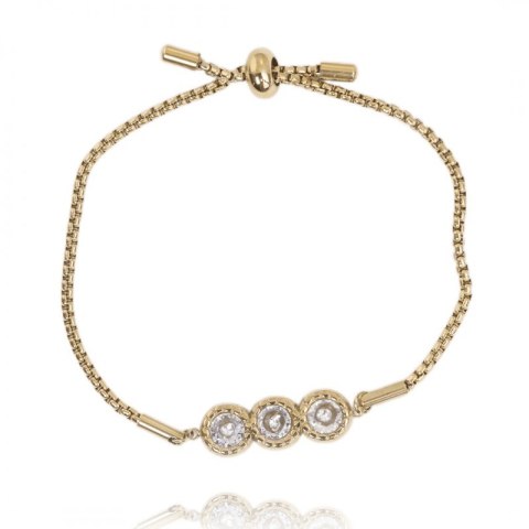 Bransoletka na rękę stal chirurgiczna pozłacana 14k złotem BST1366