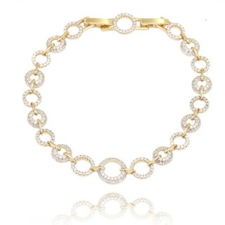 Bransoletka stal chirurgiczna pozłacana 18k złotem BST1259