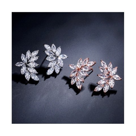 Kolczyki ślubne wiszące z kryształkami stal chirurgiczna KSL70S