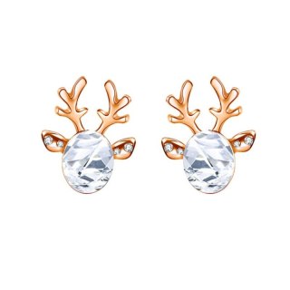 Kolczyki wiszące święta renifery kryształek K953Z