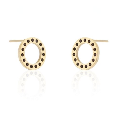 Kolczyki ze stali chirurgicznej pozłacane sztyft KST2143