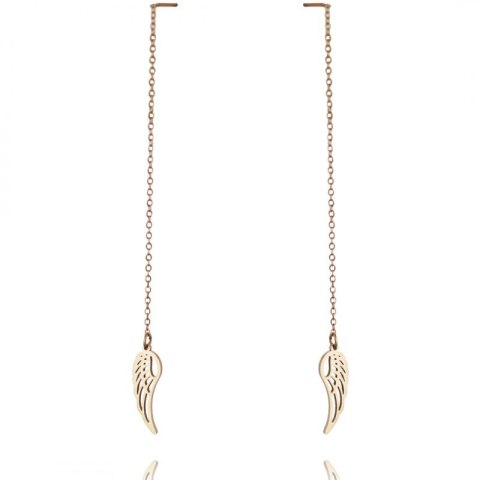 Kolczyki ze stali szlachetnej pozłacanej 14k złotem KST2644