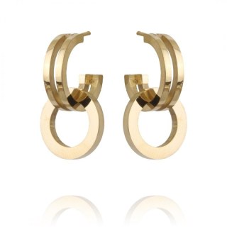 Kolczyki ze stali szlachetnej pozłacanej 14k złotem KST2806