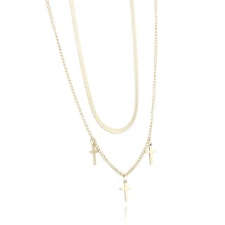 Naszyjnik stal chirurgiczna pozłacana 14k gold NST1411