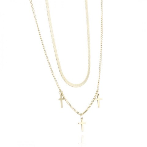 Naszyjnik stal chirurgiczna pozłacana 14k gold NST1411