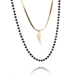 Naszyjnik stal chirurgiczna pozłacana 14k gold NST1433