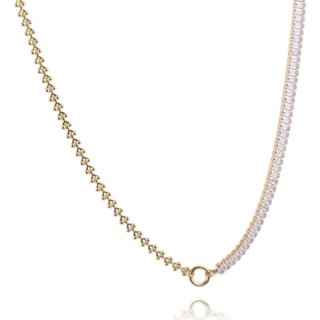 Naszyjnik stal szlachetna pozłacana 14k złotem NST1571B