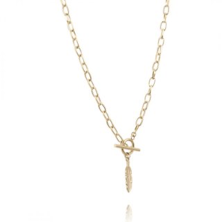 Naszyjnik stal szlachetna pozłacana 14k złotem NST1574