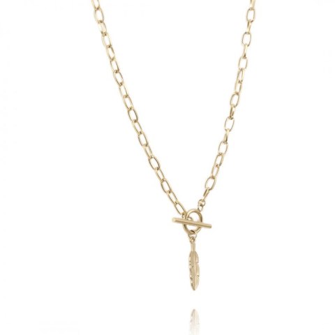 Naszyjnik stal szlachetna pozłacana 14k złotem NST1574