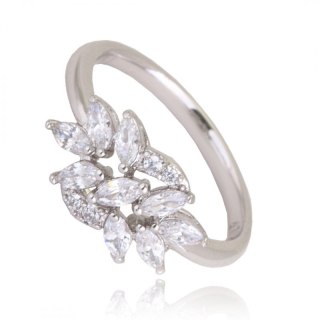 Pierścionek stal chirurgiczna platerowana białym złotem PST758, Rozmiar pierścionków: US8 EU17