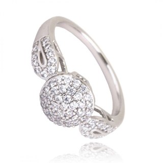 Pierścionek stal chirurgiczna platerowana białym złotem PST760, Rozmiar pierścionków: US8 EU17