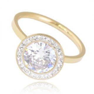 Pierścionek stal chirurgiczna platerowana złotem PST791, Rozmiar pierścionków: US10 EU22