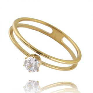 Pierścionek stal szlachetna platerowana 14k złotem PST807, Rozmiar pierścionków: US6 EU11