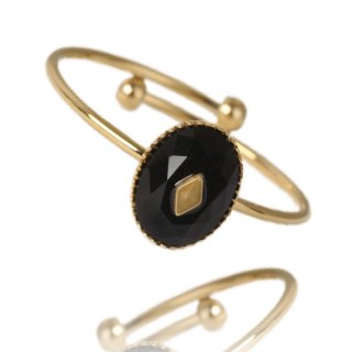 Pierścionek stal szlachetna platerowana 14k złotem PST820