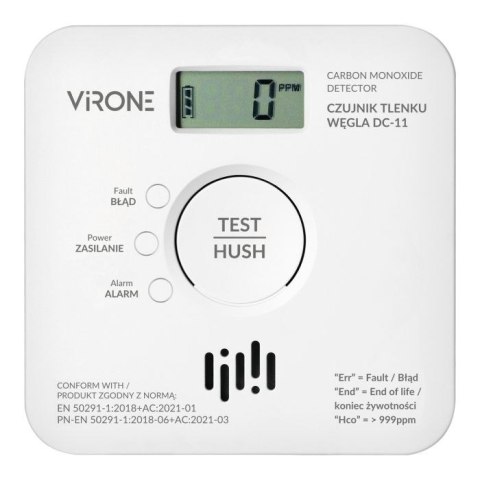 BATERYJNY CZUJNIK TLENKU WĘGLA ( CZADU )10 LAT VIRONE
