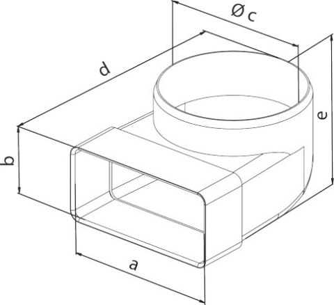 KOLANO ŁĄCZNIKOWE ZMIENNE KANAŁU PŁASKIEGO 220*55 FI 125MM AIR ROXY