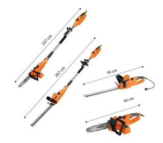 PILARKA ŁAŃCUCHOWA + NOŻYCE DO ŻYWOPŁOTU 2W1 Z WYSIĘGNIKIEM NEO