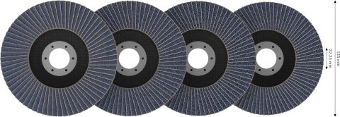 ZESTAW TARCZ LISTKOWYCH X451 125MM 60SZT. BOSCH