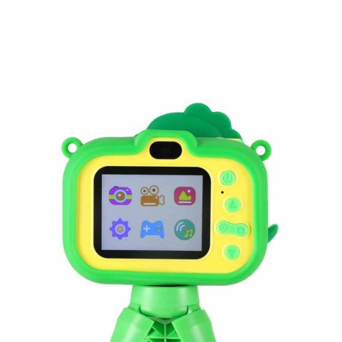 Aparat fotograficzny cyfrowy dla dzieci na statywie dinozaur zielony Kik Sp. z o. o. Sp. k.