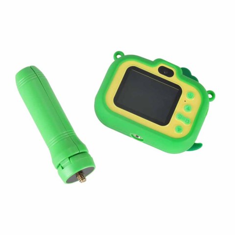 Aparat fotograficzny cyfrowy dla dzieci na statywie dinozaur zielony Kik Sp. z o. o. Sp. k.