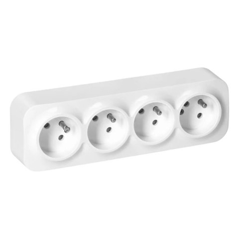 GNIAZDO POCZWÓRNE N/T TODO 2P+Z IP20, BIAŁY ORNO