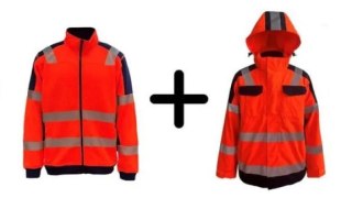 KURTKA PRZECIWDESZCZOWA Z PODPINKĄ, POMARAŃCZOWA, ROZ. XXL VIZWELL