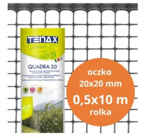 SIATKA PVC QUADRA 20 GRAFIT 0.5M*10MB OCZKO 20MM UN