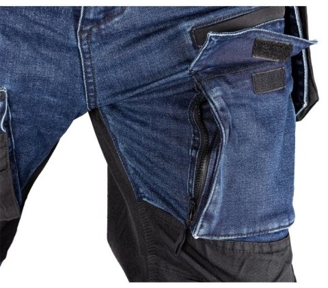 SPODNIE ROBOCZE DENIM WZMOCNIENIA CORDURA, GRANATOWE, ROZ.XL NEO