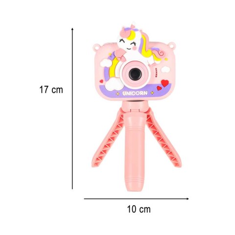 Aparat fotograficzny cyfrowy dla dzieci na statywie jednorożec różowy Kik Sp. z o. o. Sp. k.