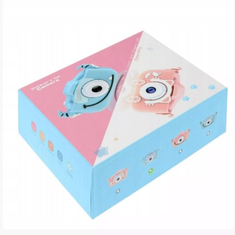 Aparat kamera kotek silikonowa obudowa wyświetlacz gry różowy smycz X2R Luxma