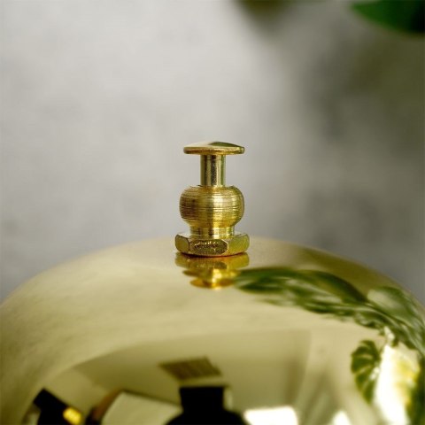 Dzwonek Stołowy VILDE 8,5 x 6 cm Metalowy Złoty z Czarną Podstawą