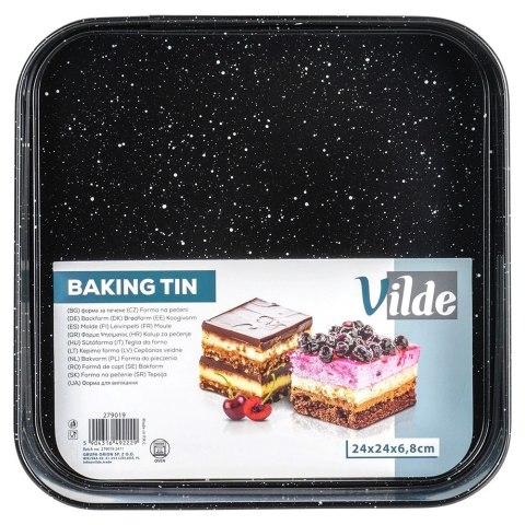 Forma do Pieczenia Ciasta Kwadratowa Rozpinana Granitowa VILDE 24x24x6,8 cm