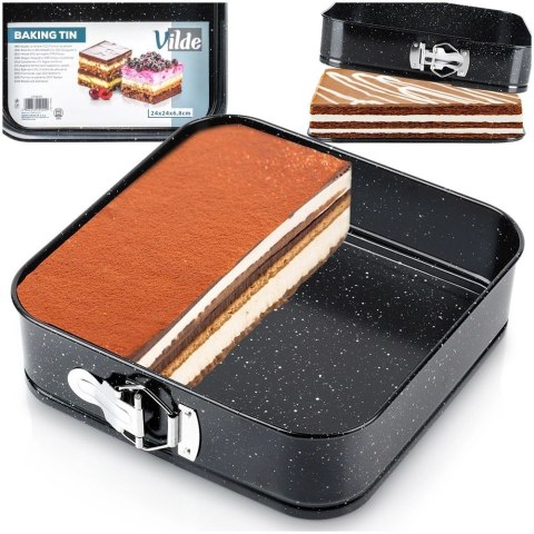 Forma do Pieczenia Ciasta Kwadratowa Rozpinana Granitowa VILDE 24x24x6,8 cm