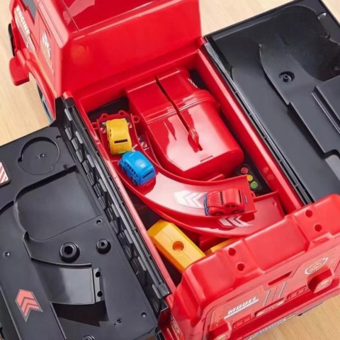 Jeździk 2w1 straż pożarna autka parking dźwig dźwięk pistolet na wodę ZH921 Luxma