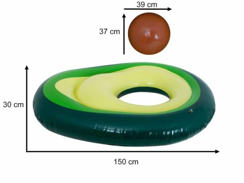 Materac dmuchany do pływania awokado z pestką piłką 150cm XL Kik Sp. z o. o. Sp. k.