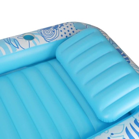 Materac dmuchany do pływania, leżak do opalania z poduszką niebieski Kik Sp. z o. o. Sp. k.