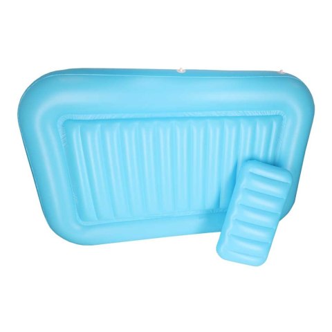 Materac dmuchany do pływania, leżak do opalania z poduszką niebieski Kik Sp. z o. o. Sp. k.