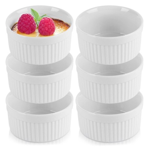 Miseczki do Zapiekania Pieczenia Ceramiczne Białe VILDE 260 ml 6 szt.