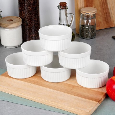 Miseczki do Zapiekania Pieczenia Ceramiczne Białe VILDE 260 ml 6 szt.