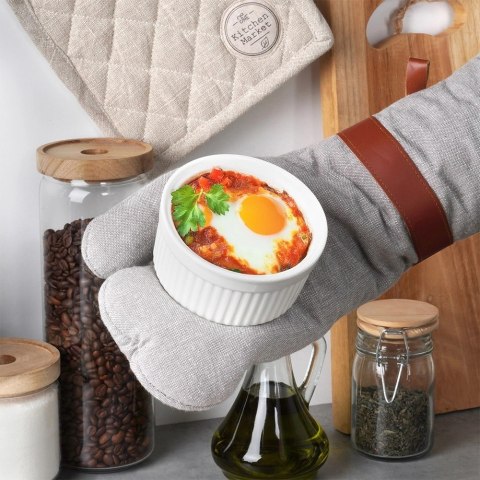 Miseczki do Zapiekania Pieczenia Ceramiczne Białe VILDE 260 ml 6 szt.