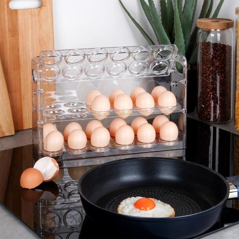 Pojemnik na Jajka Organizer Trzypoziomowy 36 szt. VILDE 32 x 10 x 20,5 cm