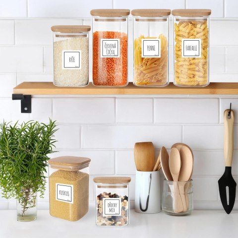 Pojemnik na Makaron Płatki Mąkę Szklany z Pokrywką Uszczelką ORION 1,5 l