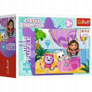 Puzzle 20 MiniMaxi Koci Domek Gabi w balonie 20 elementów 3+ Trefl 21157 Trefl