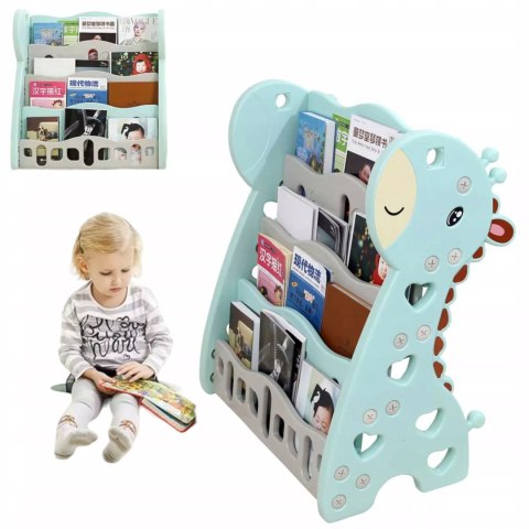 REGAŁ MONTESSORI NA KSIĄŻKI PÓŁKA SZAFKA POKÓJ DZIECIĘCY ŻYRAFKA ZIELONY Z33 Luxma