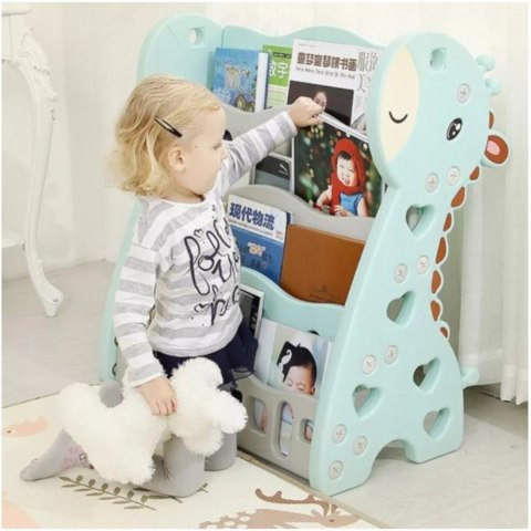 REGAŁ MONTESSORI NA KSIĄŻKI PÓŁKA SZAFKA POKÓJ DZIECIĘCY ŻYRAFKA ZIELONY Z33 Luxma