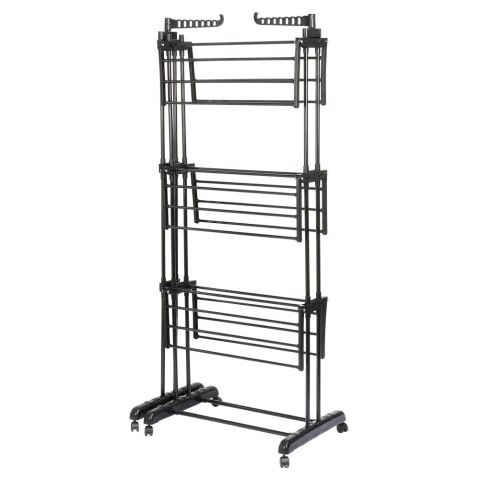 Suszarka na Pranie Pionowa Rozsuwana Regulowana Czarna ORION 130x64x172 cm