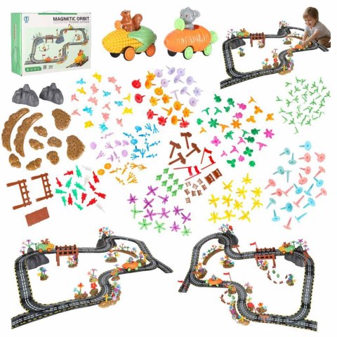 Tor wyścigowy samochodowy magnetyczny 2 pojazdy świecące 310 elementów Kik Sp. z o. o. Sp. k.