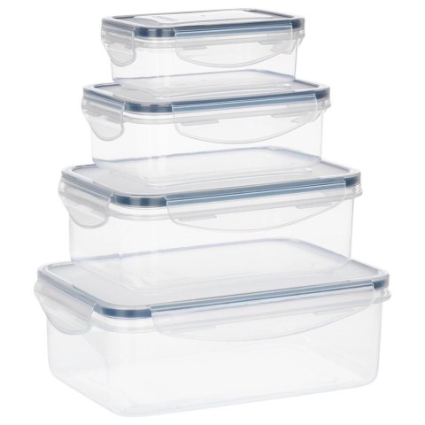 Zestaw 4 Pojemników Lunchbox Prostokąt Szczelny VILDE Mikrofala Zmywarka