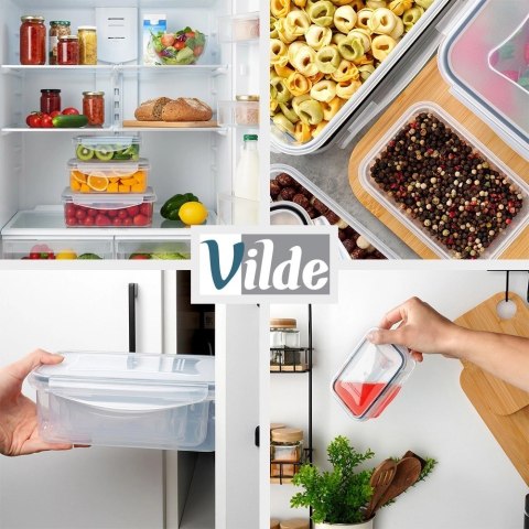Zestaw 4 Pojemników Lunchbox Prostokąt Szczelny VILDE Mikrofala Zmywarka